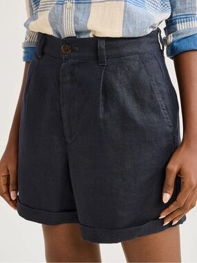 Pendleton Birch Bay Linen Shorts: Navy